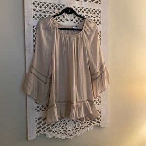 NWOT Beige bell sleeve flowy blouse